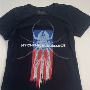 My Chemical Romance Black Graphic Tee with Red & Blue Spider Design